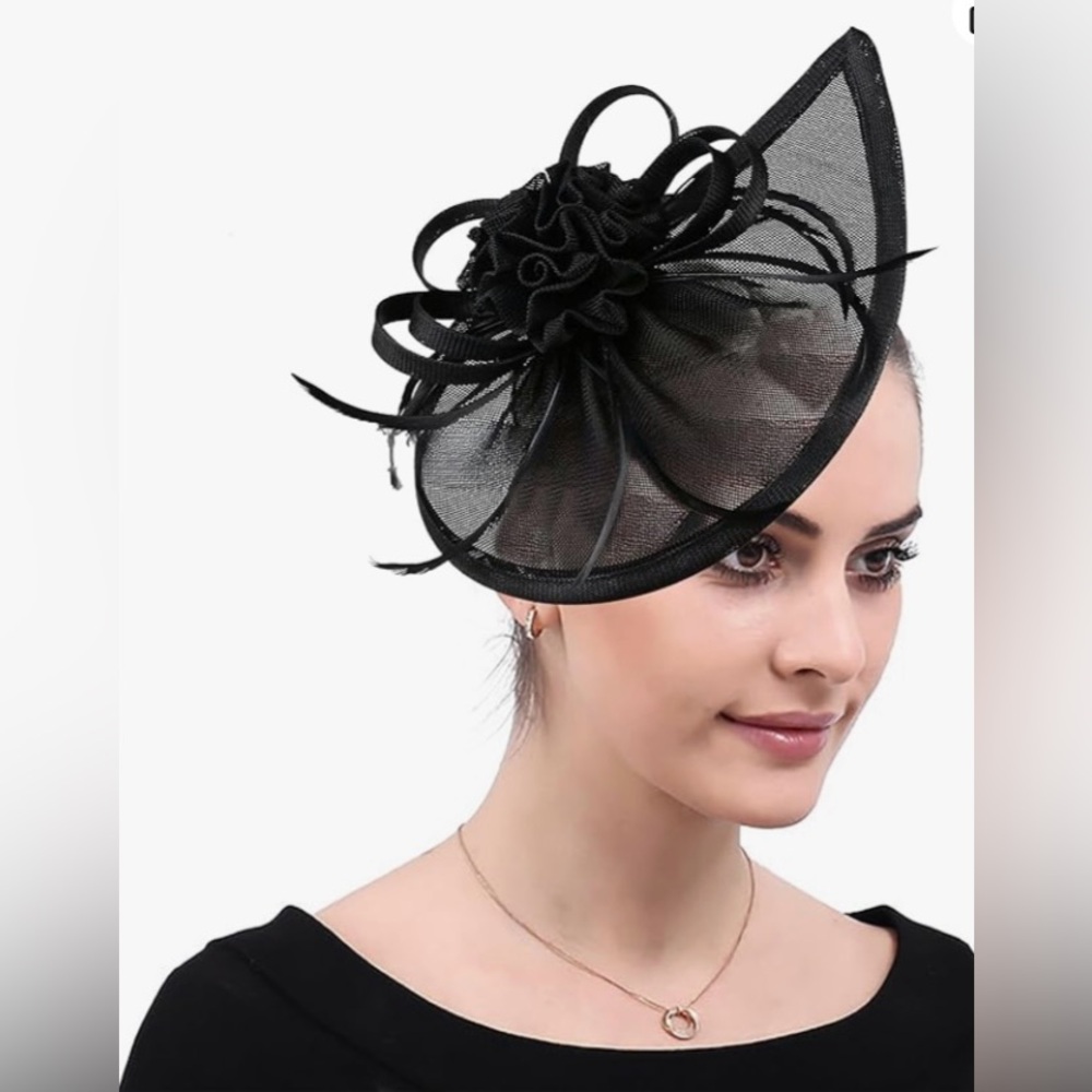 Derbys, Wedding, Or Worship Fascinator Hat on Headband